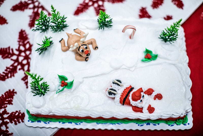 Santa & Rudolph Decorated Cake