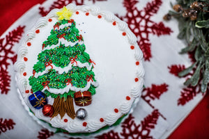 Christmas Tree Decorated Cake