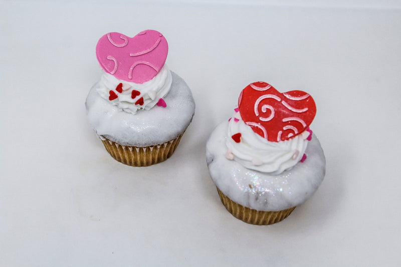 White Dipped Valentine's Day Cupcakes