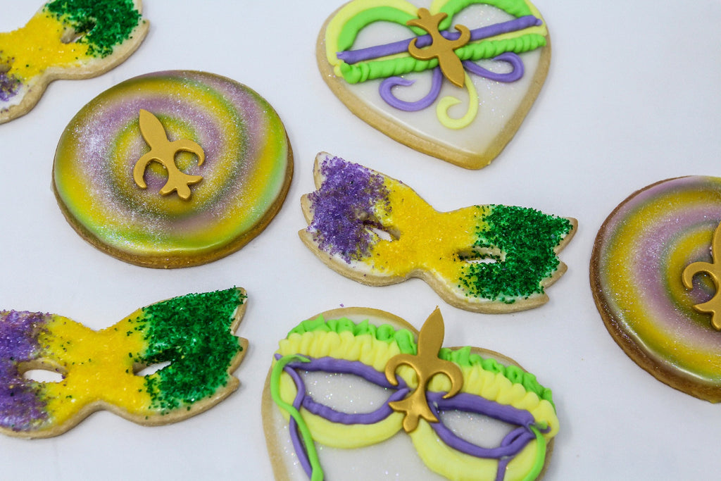 Mardi Gras Fondant Dipped Sugar Cookies