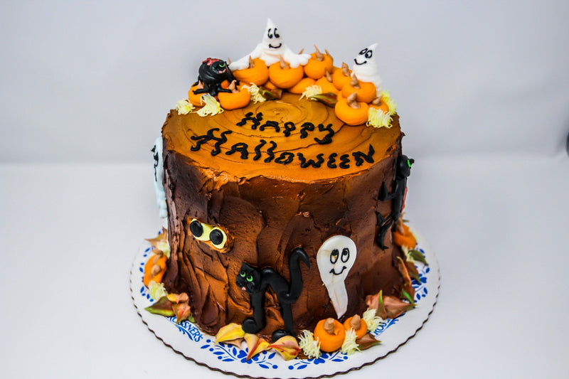 Halloween Decorated Stump Cake