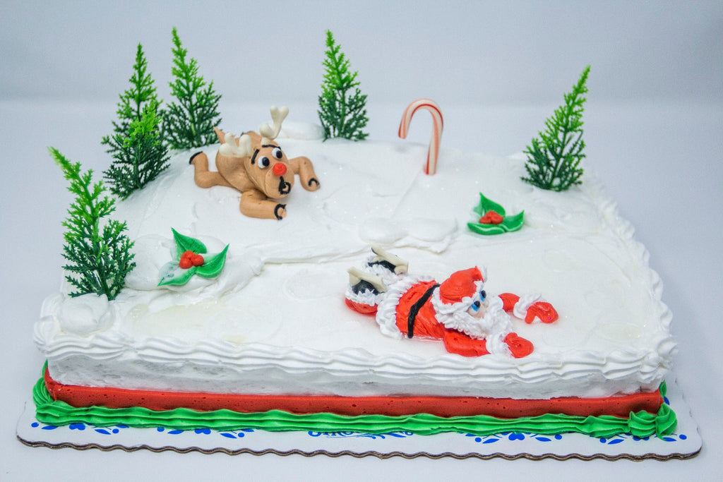 Santa & Rudolph Decorated Cake