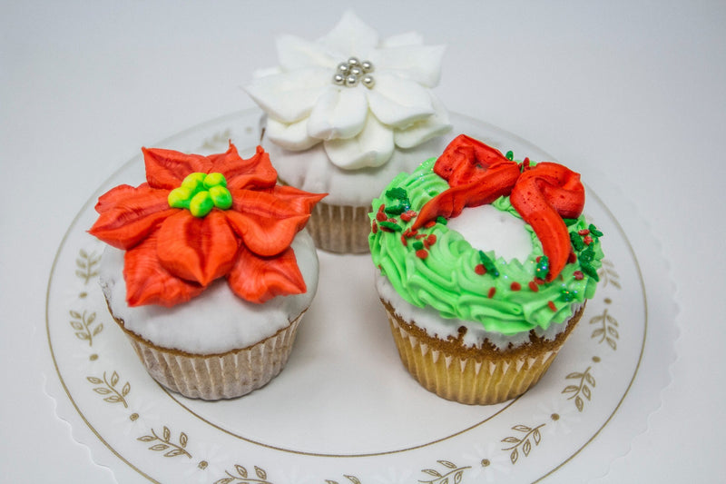 White Dipped Christmas Cupcakes